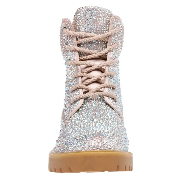 NWT Betsey Johnson SB-HUDSN Rhinestone Combat Bootie - Picture 6 of 15